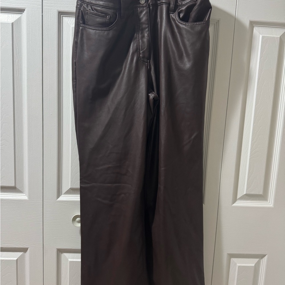 Reitmans Chocolate Faux Leather Pants